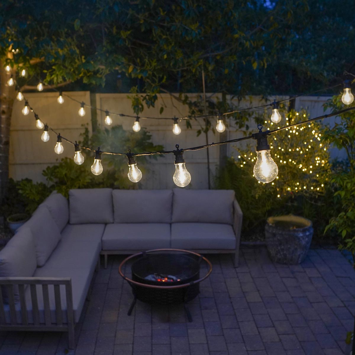 ConnectGo Plug Battery Outdoor LED Filament Festoon Fairy LightsGarden Home 