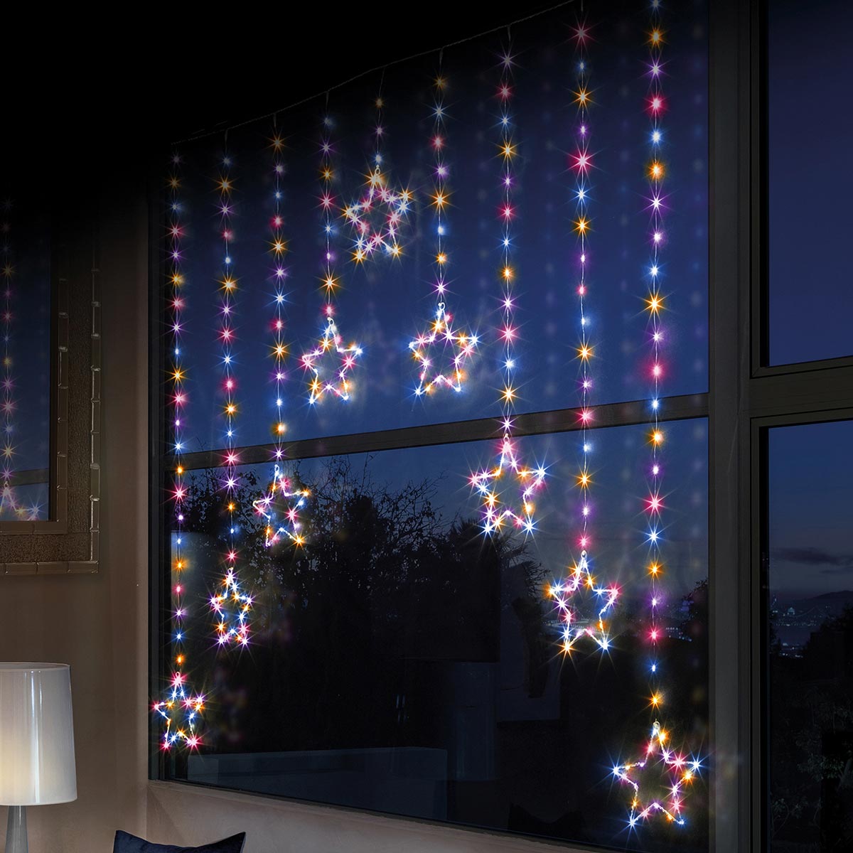 Details about   CURTAIN Xmas Light CASCADING 240 LEDs COLOUR/Function/Action In/Outdoor 1.5 X 2M
